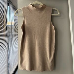 Ann Taylor Cream Mock Neck Tank Sweater